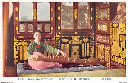 Korea - Kisaeng girl plays Koto