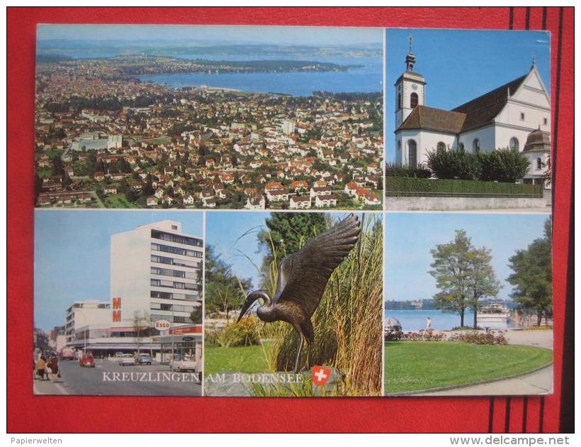 Kreuzlingen (TG) - Mehrbildkarte (Flugaufnahme, Kirche, Hotzel, Reiher, Hafen)