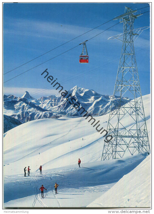 Kühboden - Skigelände - Luftseilbahn Fiesch-Eggishorn - Ansichtskarte Großformat