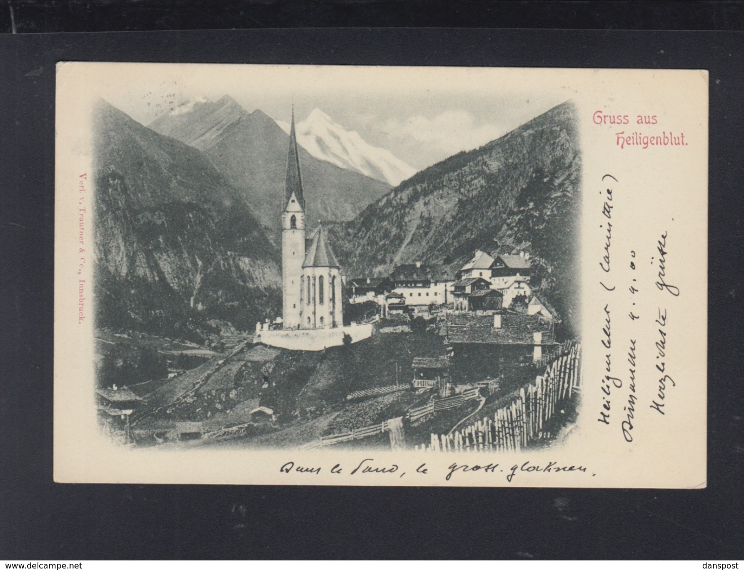 KuK AK Heiligenblut Kirche 1900 gelaufen