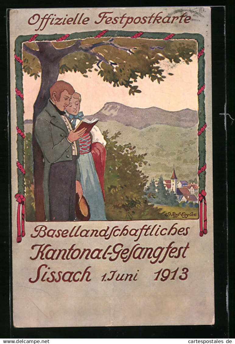 Künstler-AK Sissach, Basellandschaftliches Kantonal-Gesangsfest 1914