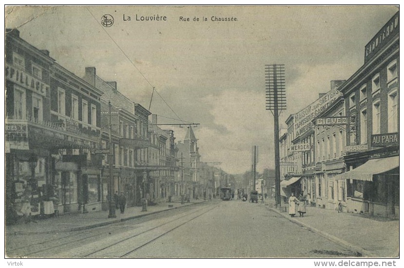 La Louvière :  Rue de la chaussée  :  TRAM    ( ecrit avec timbre )