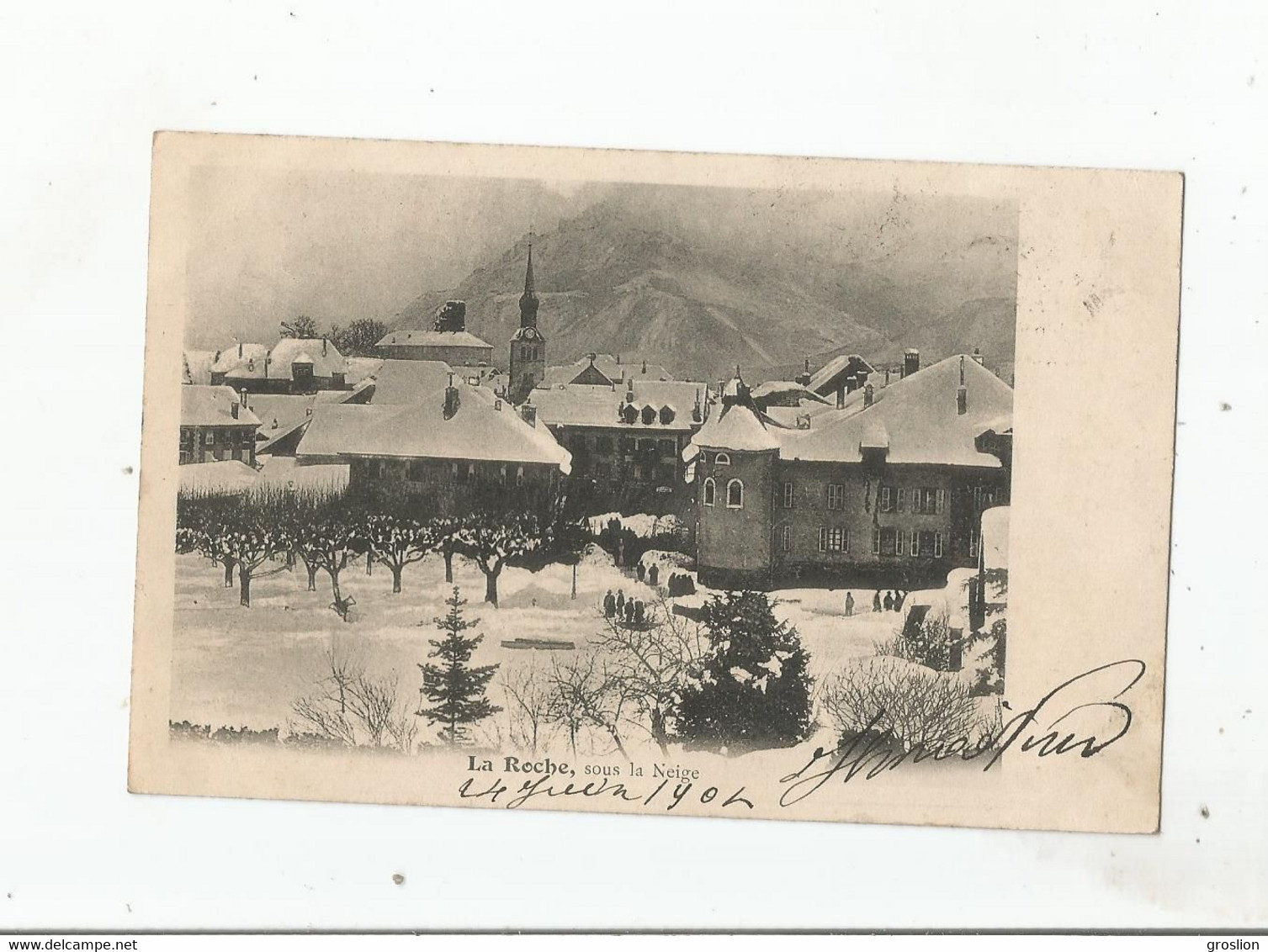 LA ROCHE SUR FORON SOUS LA NEIGE (EGLISE ET HABITATIONS) 1904