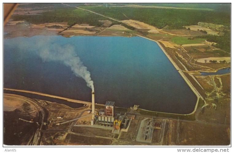 Lake Robinson near Hartsville SC South Carolina, Carolina Power &amp; Light Electricity Plant, c1960s Vintage Postcard