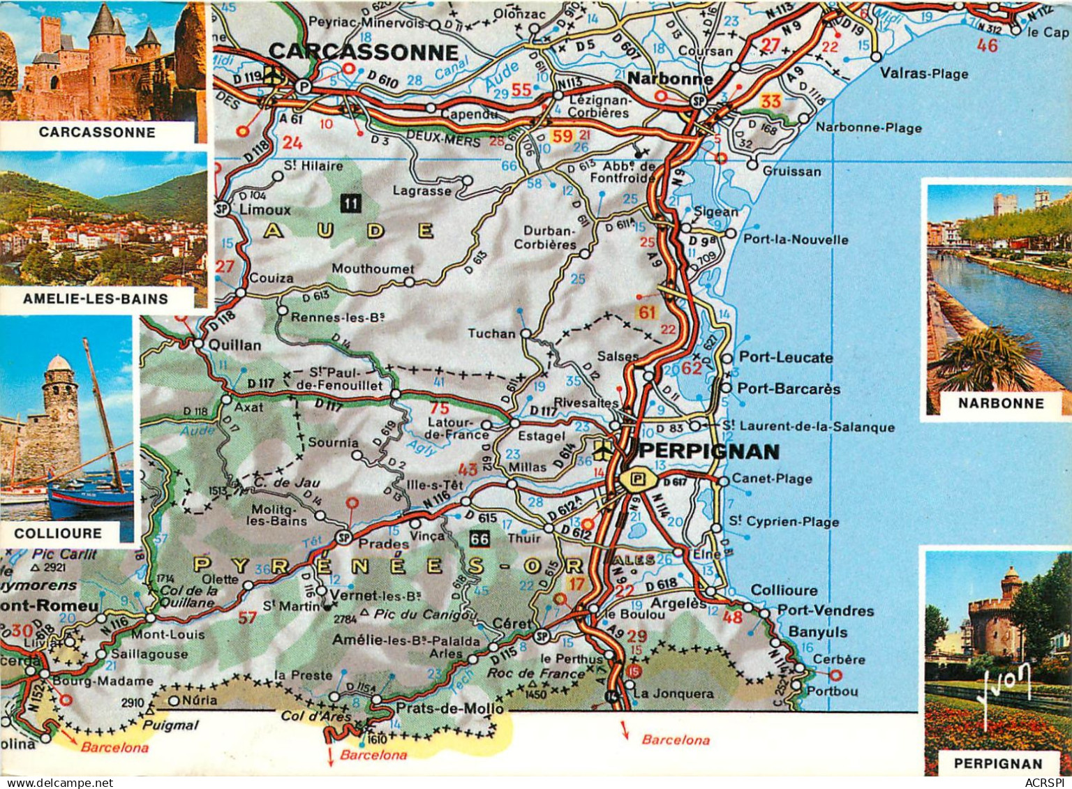 LANGUEDOC-ROUSSILLON, Carte du Languedoc-Roussillon (scan recto-verso) ref 1045