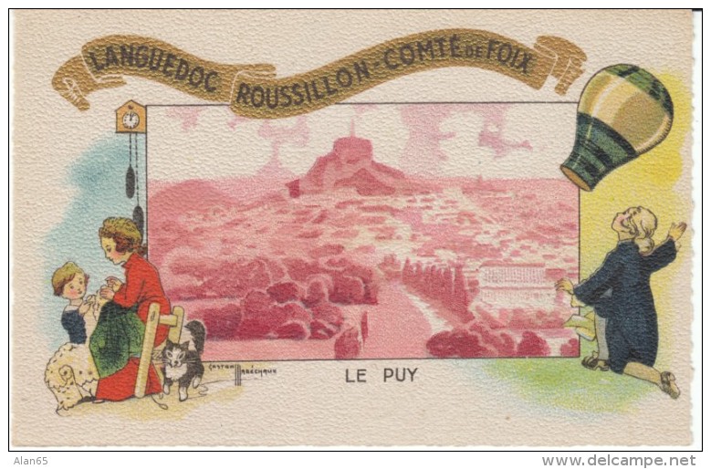 Languedoc Roussillon-Comte de Foix, Le Puy, Marechaux Artist Signed Image, c1930s Vintage Postcard