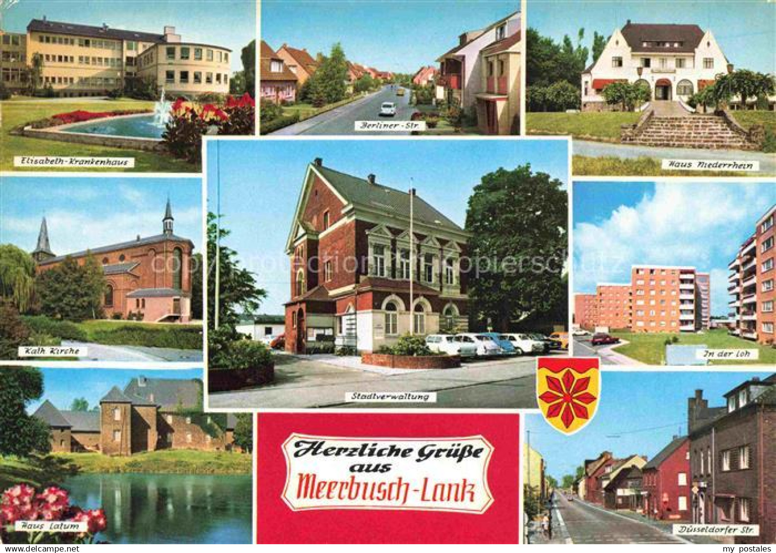 Lank-Latum Meerbusch Rhein Krankenhaus Strassenpartie Haus Niederrhein Kirche St