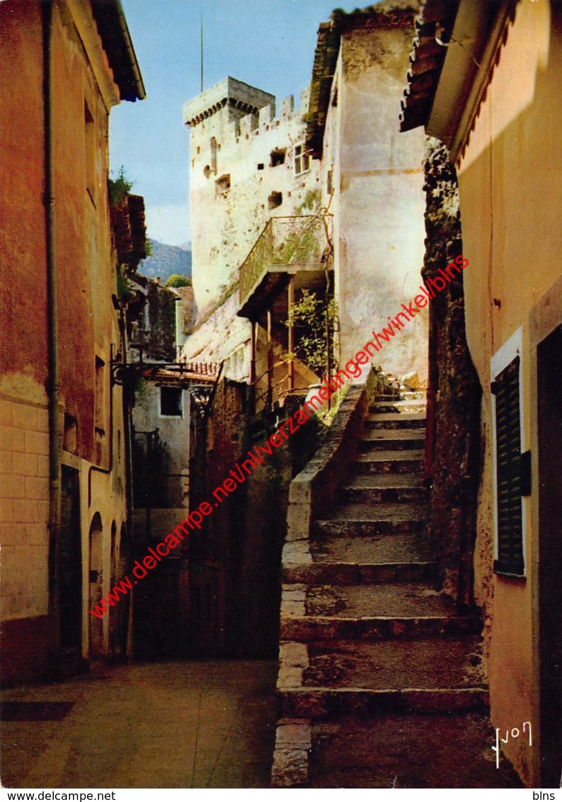 Le Château vu d'une vieille rue de village - Roquebrune-Cap-Martin - (6) Alpes Maritimes