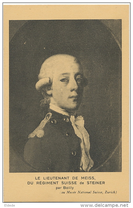 Le Lieutenant de Meiss du Regiment Suisse de Steiner peinture par Boilly né a La Bassée Nord