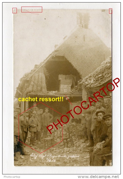 LEDEGEM-attaque Aerienne-Destructions-Carte Photo allemande-Guerre 14-18-1WK-BELGIQUE-BELGIEN-Flandern-Feldpost No8--