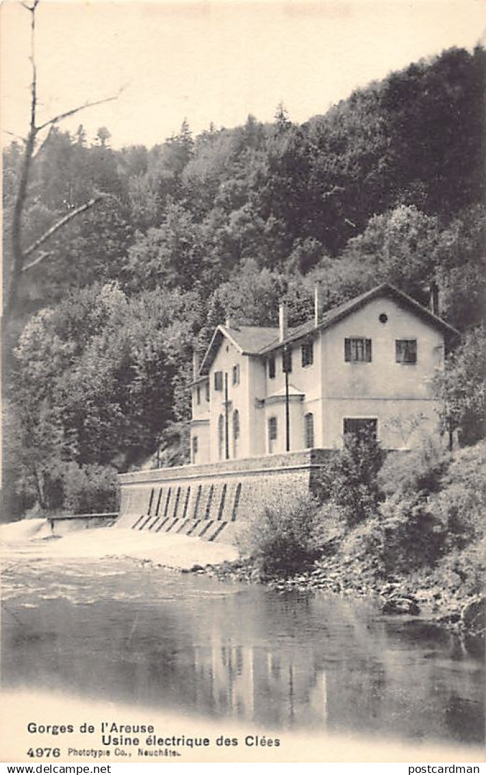 LES CLÉES (NE) Gorges de l'Areuse - Usine électrique des Clées - Ed. Phototypie Co 4976