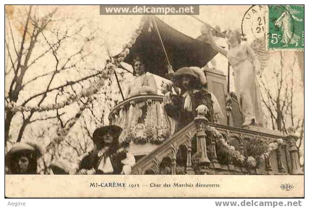 les fetes de la mi-careme 1912-  -ref no 75223-char des marches decouverts- bon etat