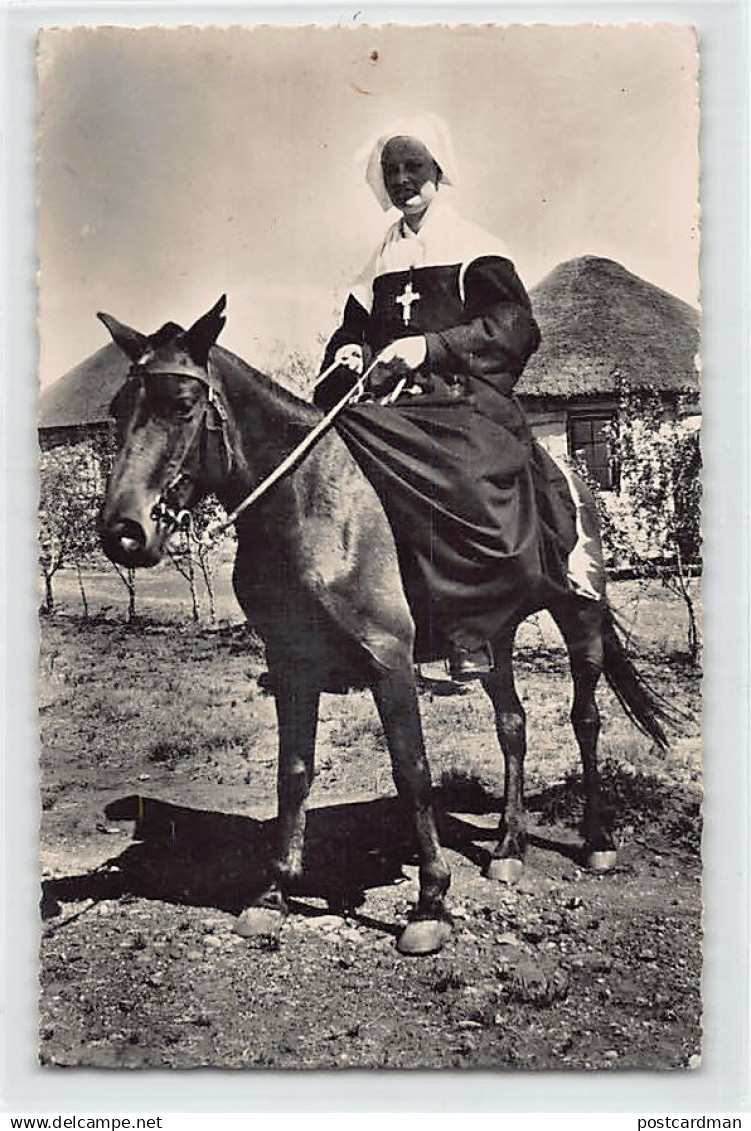 Lesotho - European sister on her way to the mountains - ONE PIN HOLE - Publ. F. Chapeau