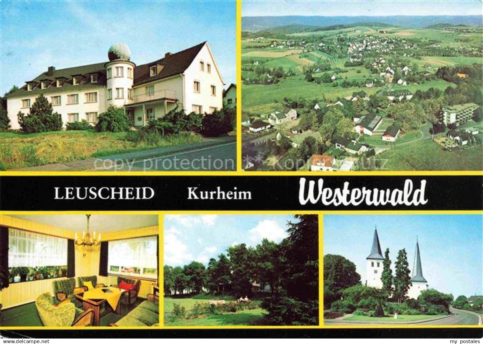 Leuscheid Windeck NRW Kurheim Westerwald Gastraum Park Kirche Panorama