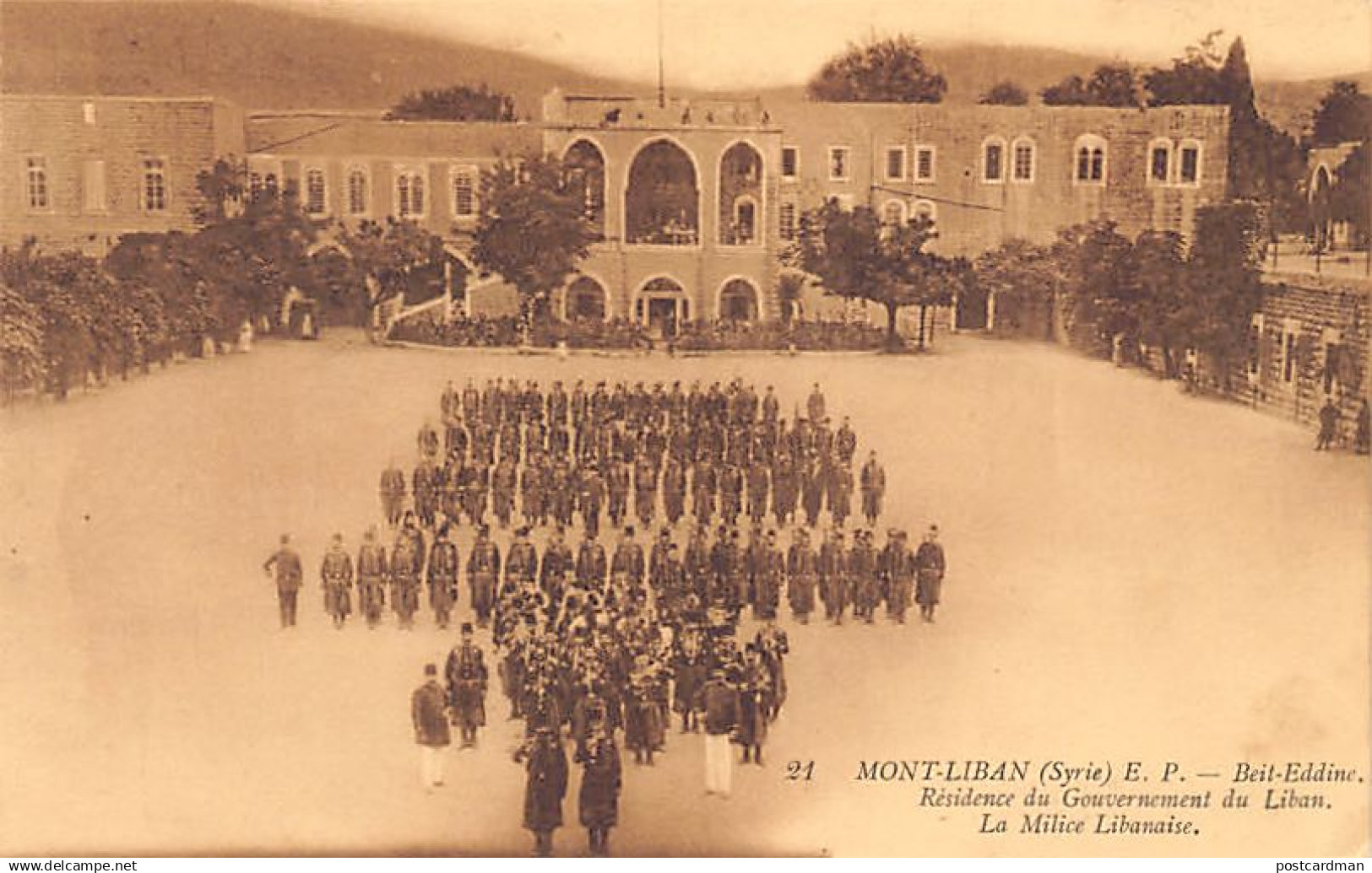 Liban - MONT-LIBAN - Le palais du gouvernement du Liban à Beit ed-Dine - La milice libanaise - Ed. E.P. 21