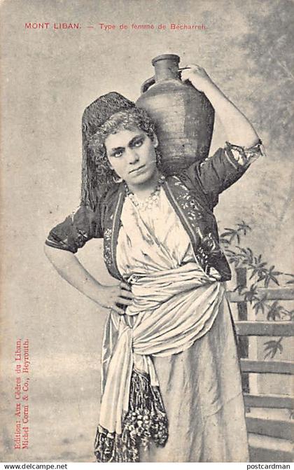 Liban - Mont-Liban - Type de femme de Bcharré - Ed. Aux Cèdres du Liban - Michel Corm & Cie