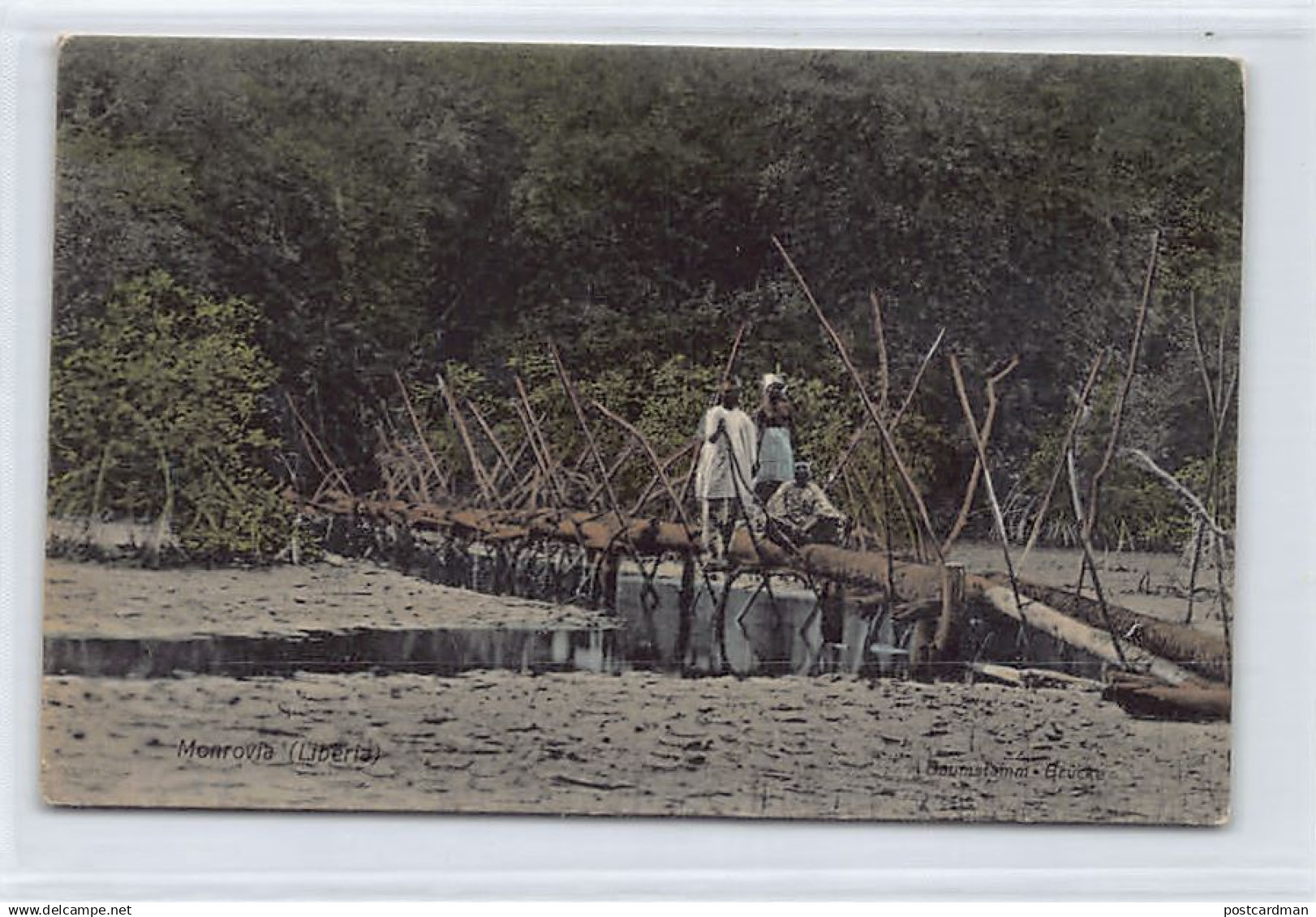 Liberia - MONROVIA - Tree trunk bridge - Publ. Franz Spenker