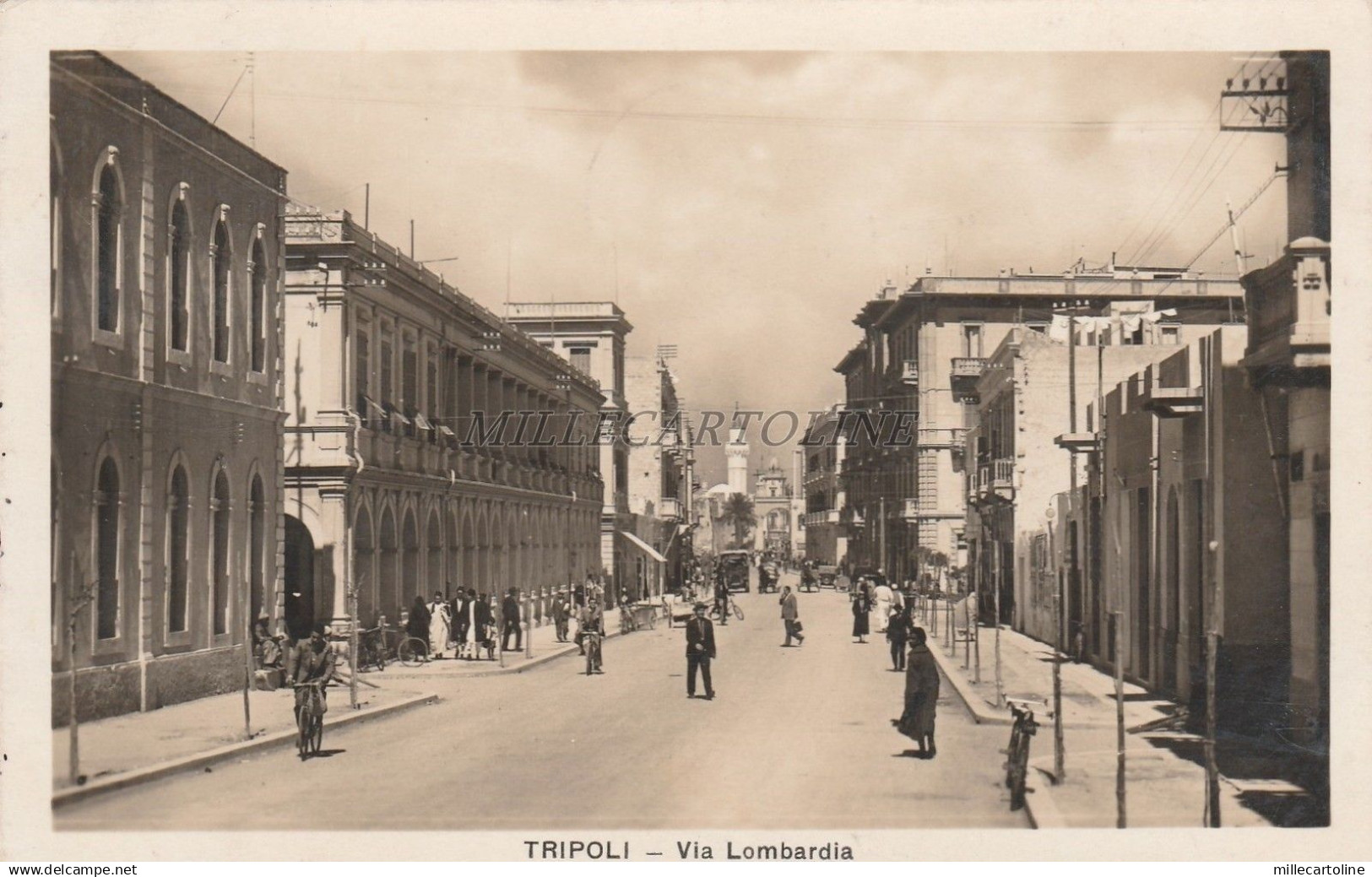 LIBYA - Tripoli - Via Lombardia - Photo Postcard 1936