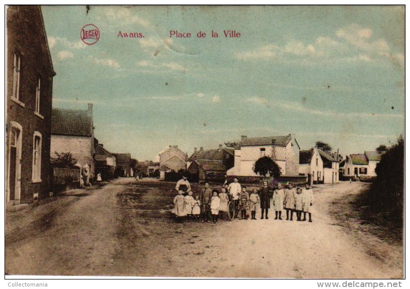 LIEGE     1 CP    Awans  place de la ville 1920