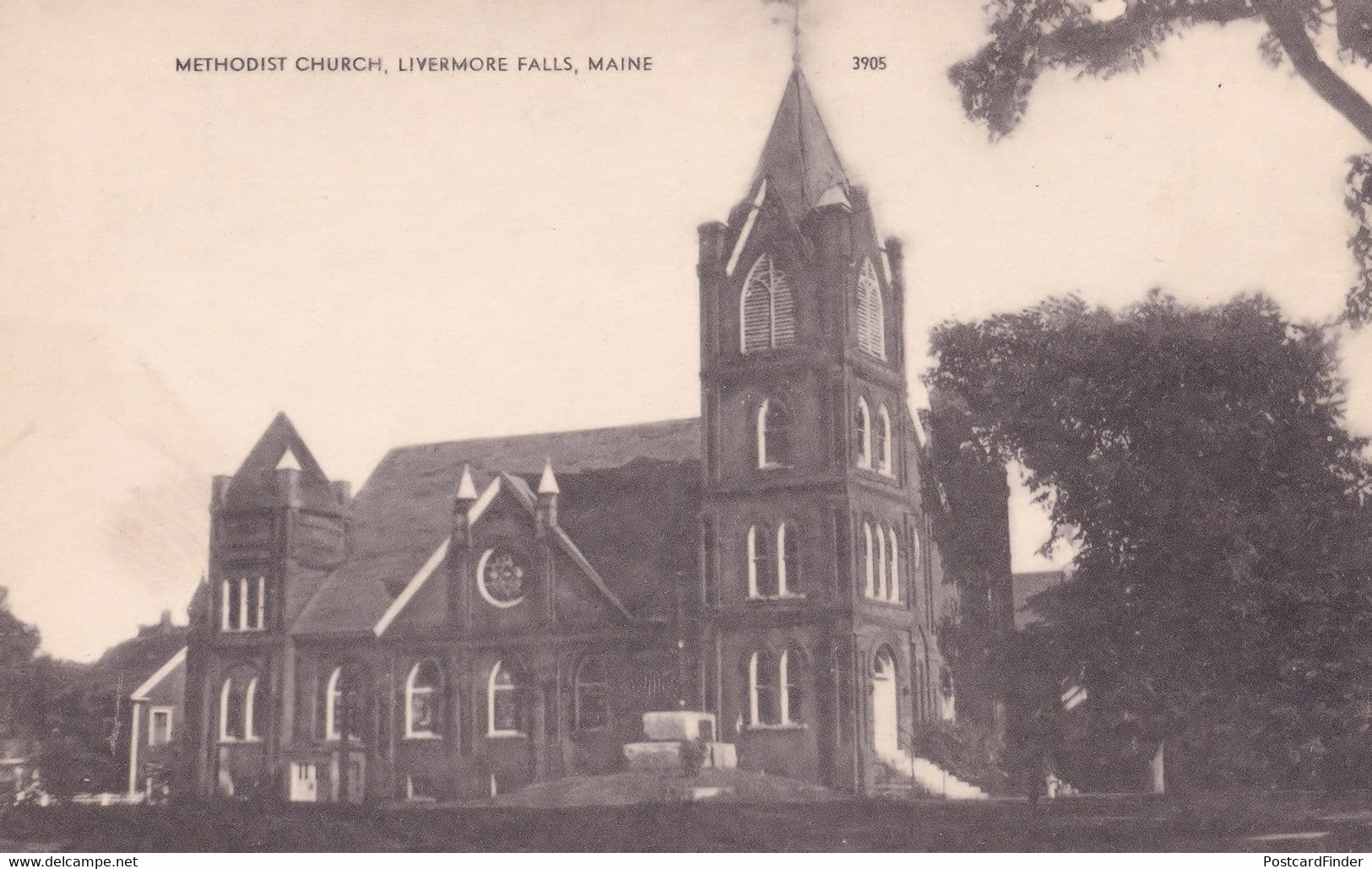 Livermore Falls ME Maine New Methodist Episcopal Church Old Postcard