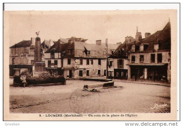 LOCMINE (MORBIHAN) 3 UN COIN DE LA PLACE DE L'EGLISE  1936