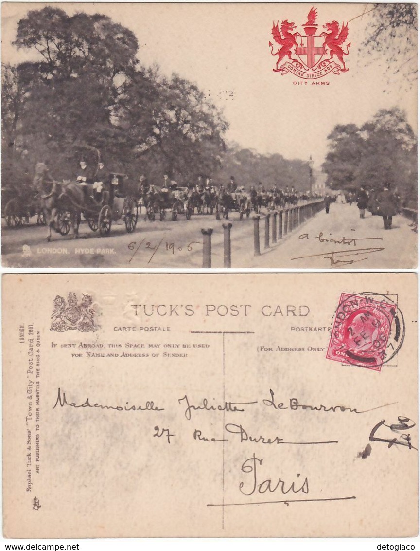 LONDRA - LONDON - HYDE PARK - VIAGG. 1906 -85038-