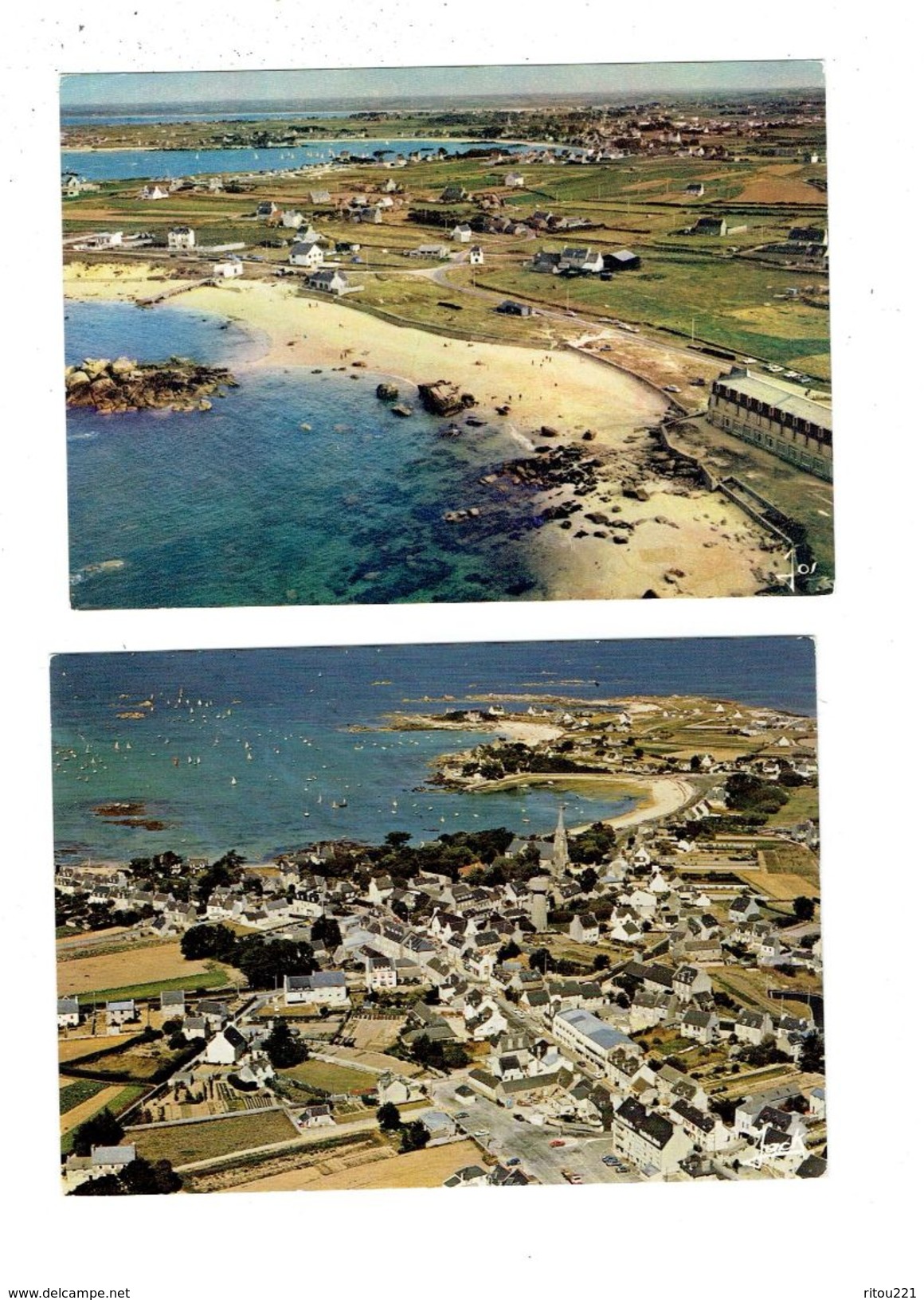 LOT 2 cpm - Brignogan - Plage DU CHARDON BLEU - vue générale -