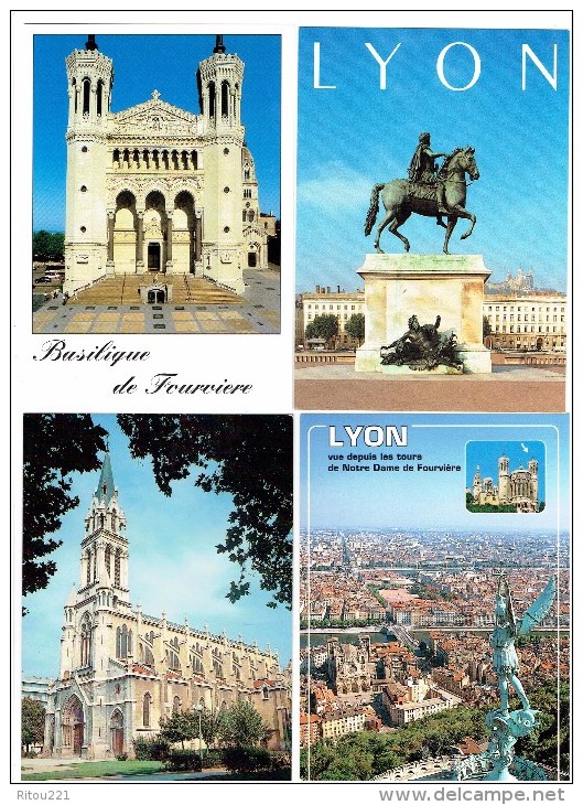 lot 4 cartes - LYON - CPSM