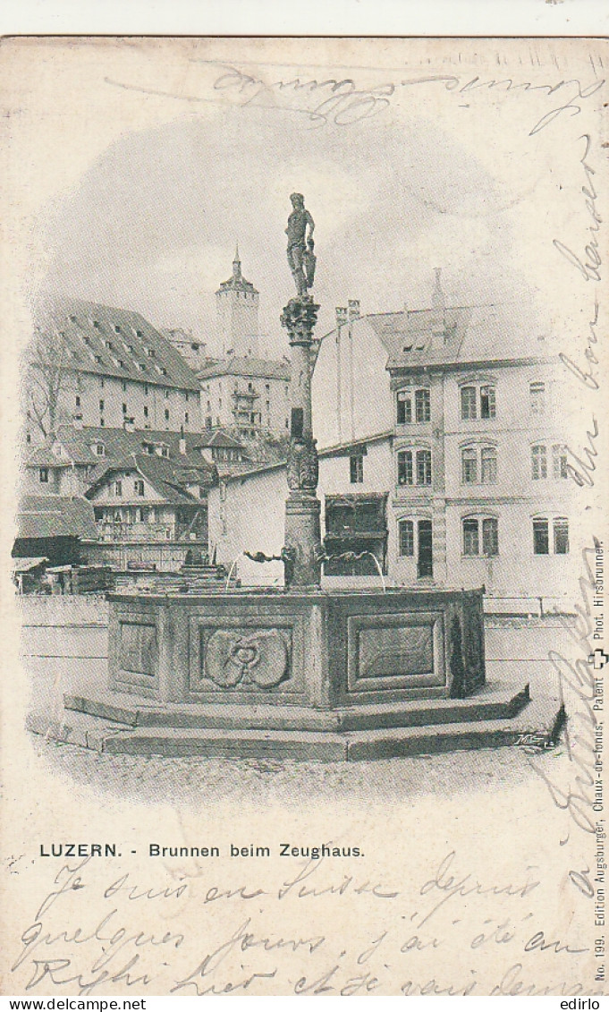 *** LU  ***   LUCERNE  LUZERN  Brunnen Beim Zeughaus -   timbrée TTB