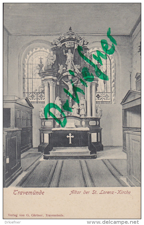 Lübeck-Travemünde, Altar der St. Lorenzkirche, um 1903