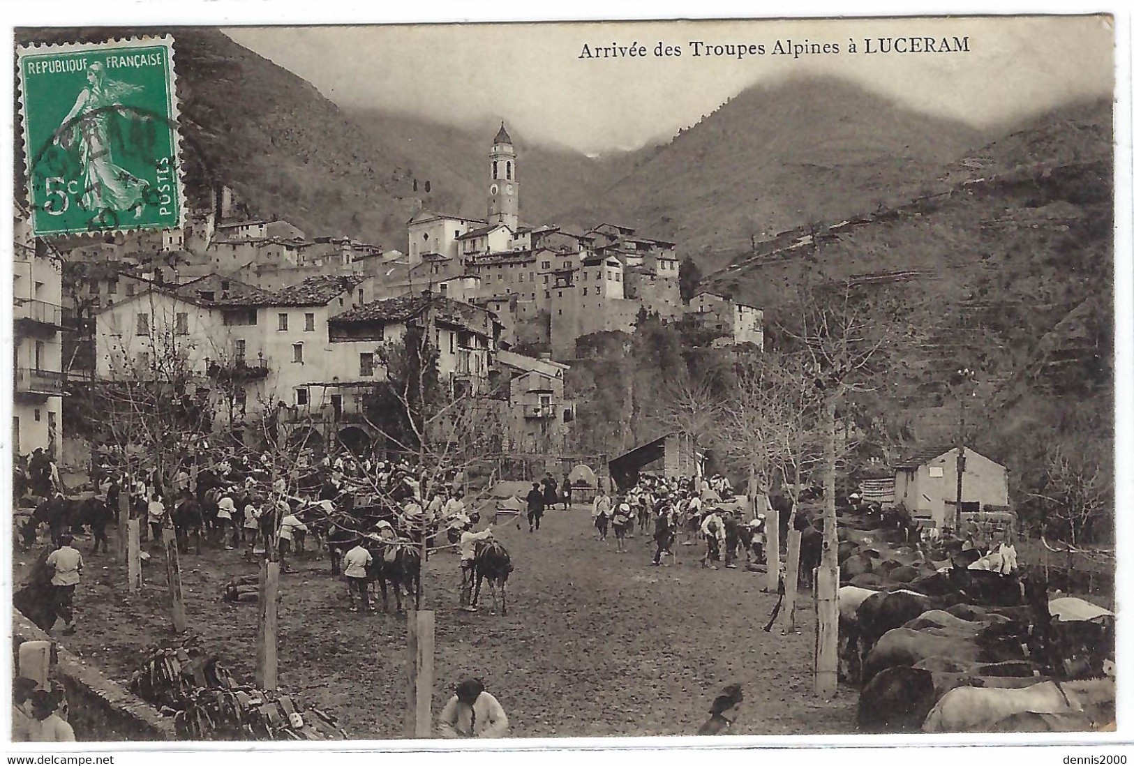 LUCERAM (06) - Arrivée des Troupes Alpines à Lucéram - sans éditeur