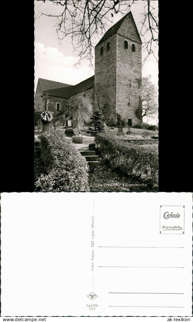 Lügde (Westfalen) Kilianskirche Kirche Strassen Außenansicht 1963