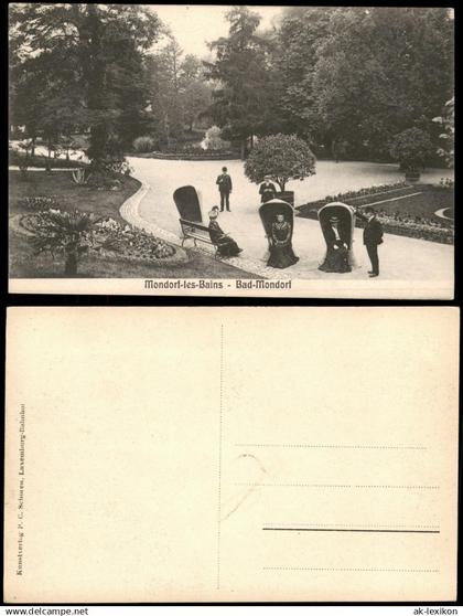 Postcard Bad Mondorf Munneref Feine Herrschaften im Park 1913