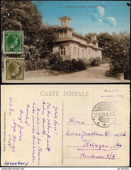 Postcard Bad Mondorf Munneref La Grande Piscine 1930  gel. Clervaux