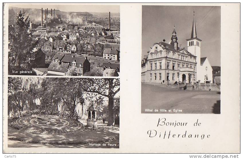 Luxembourg - Bonjour de Differdange - Usines - Mairie - Jardin