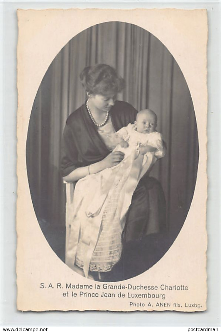 Luxembourg - Famille Grand-Ducale - S.A.R. Madame la Grande-Duchesse Charlotte et le Prince Jean - CARTE PHOTO - Ed. A.