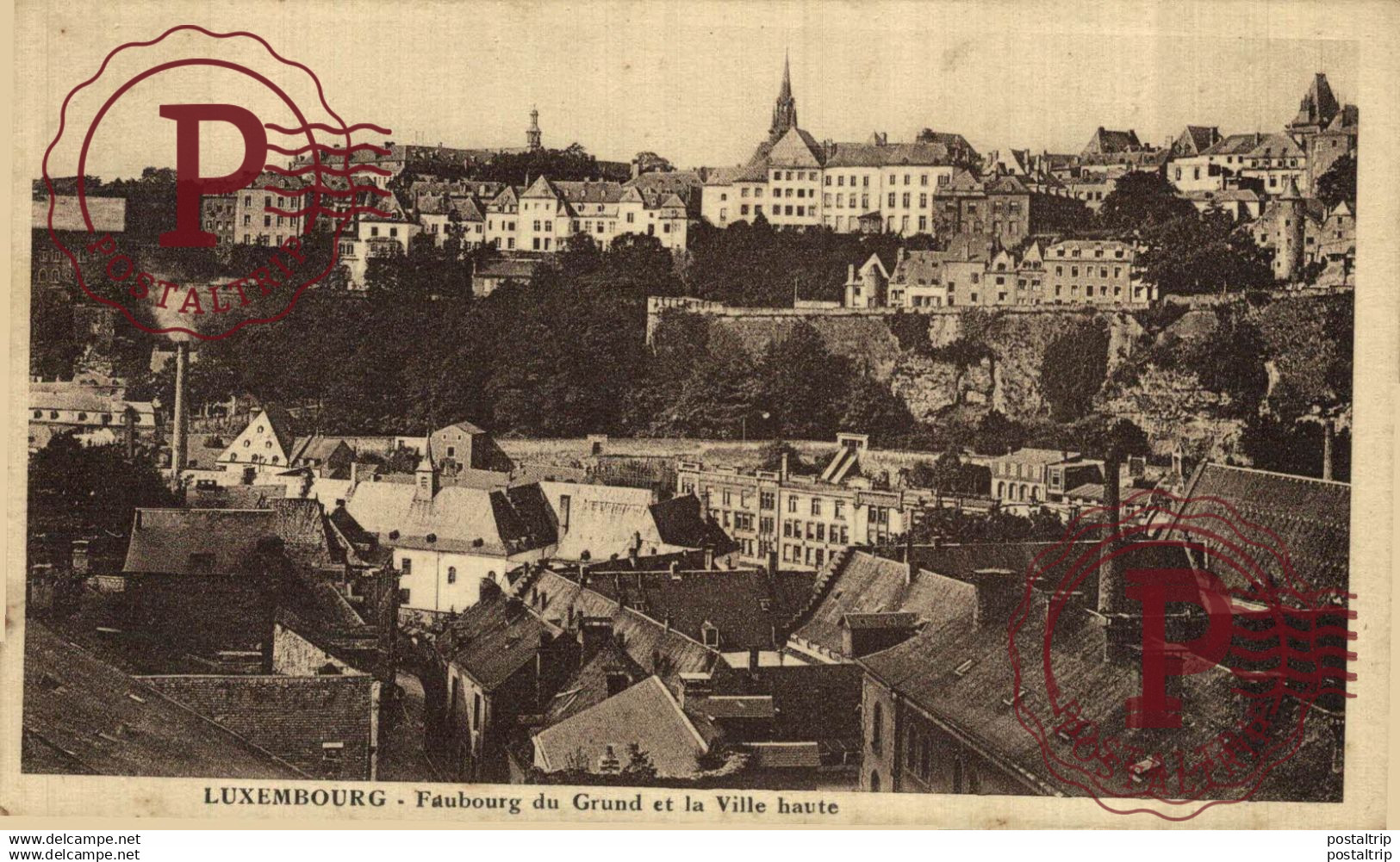 LUXEMBOURG, FAUBOURG DU GRUND ET LA VILLE HAUTE.  LUXEMBURG LUXEMBURGO