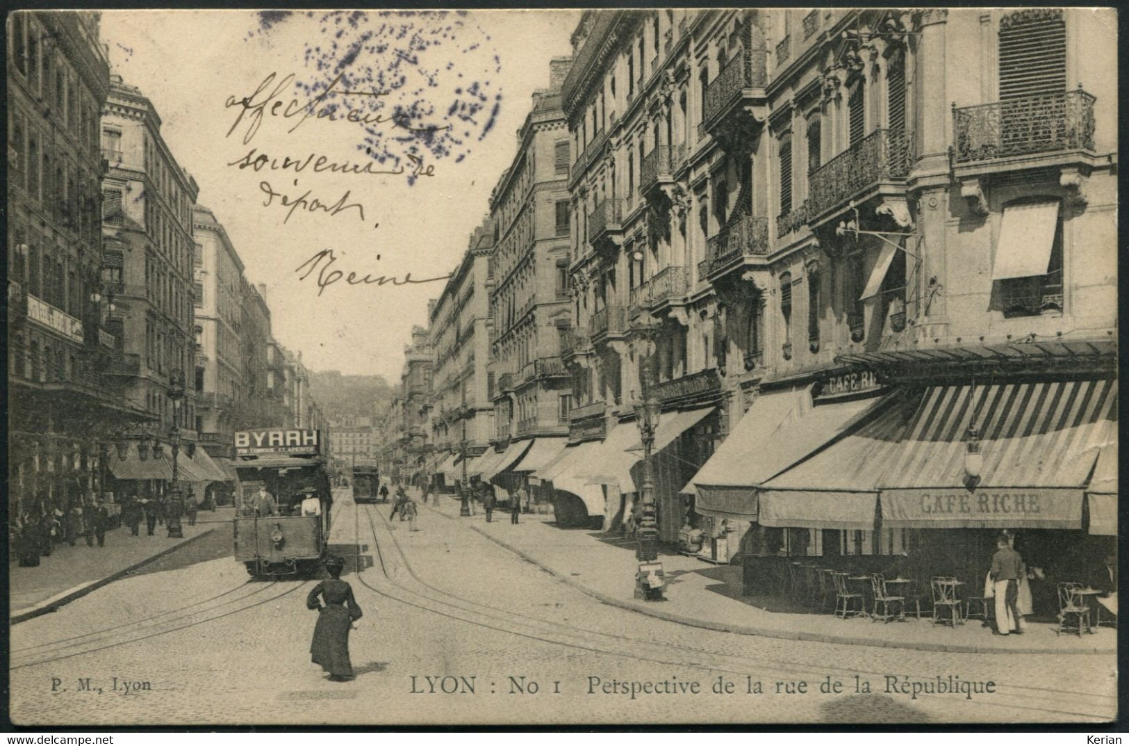 Lyon - Perspective de la Rue de la République - n° 1 - P. M., Lyon - Voir 2 scans larges