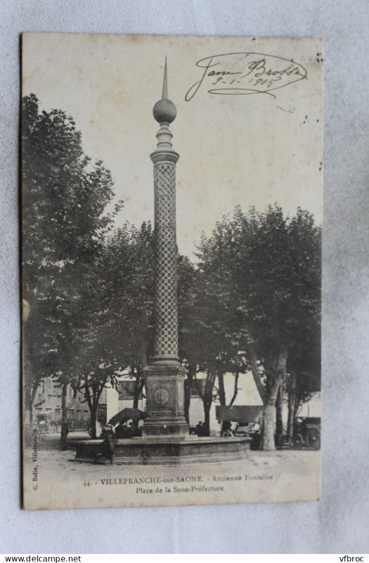 M351, Cpa 1905, Villefranche sur Saône, place de la sous préfecture, Rhône 69