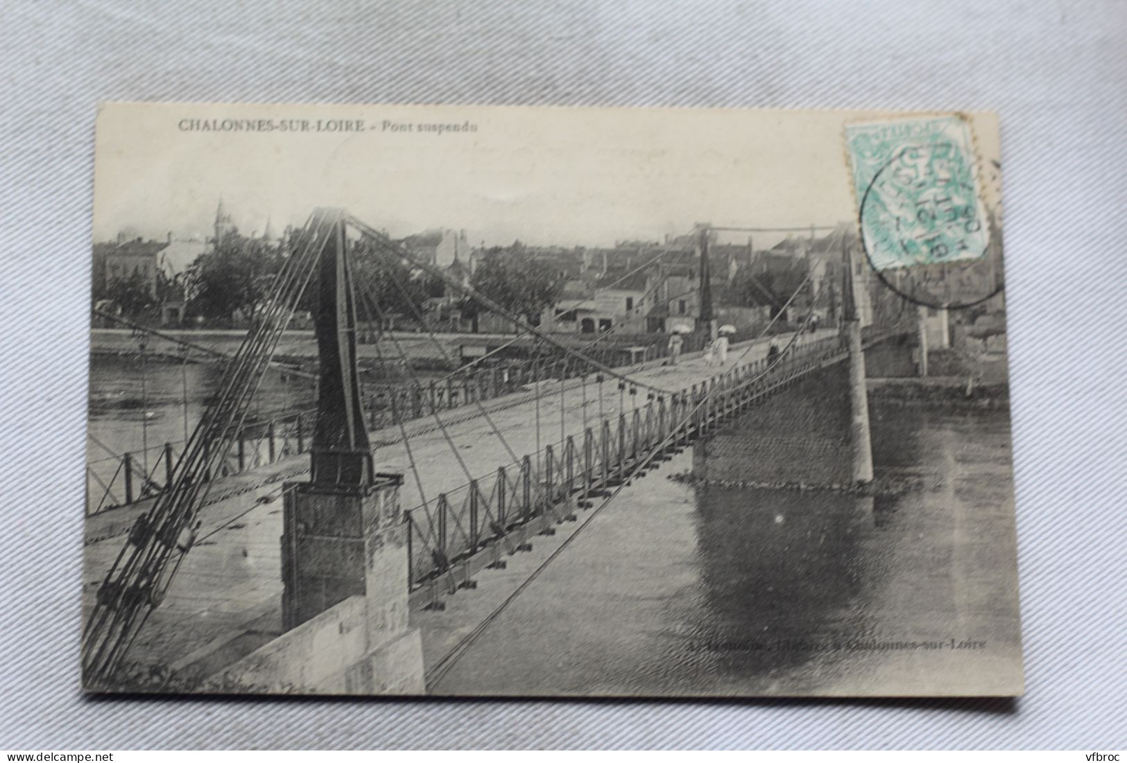 M945, Cpa 1906, Chalonnes sur Loire, pont suspendu, Maine et Loire 49