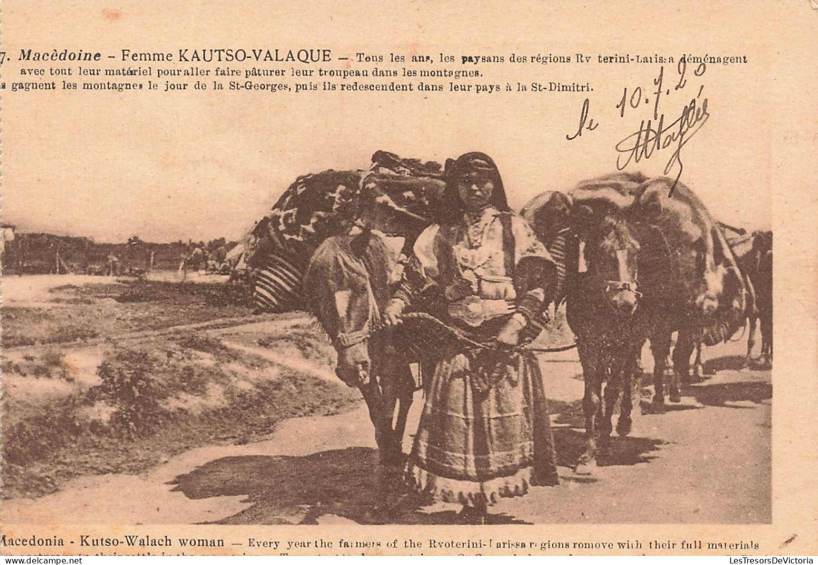 MACEDOINE DU NORD - Macédoine - Femme Kautso Valague - Tous les ans - les paysans des régions - Carte Postale Ancienne