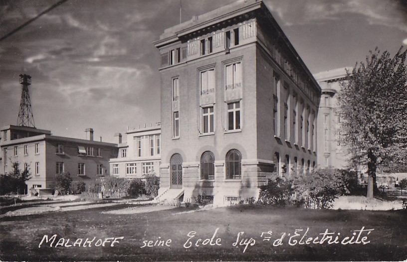 Malakoff 92 - Carte-Photo Ecole Supérieure d'Electricité - Photographe Arlix Paris - Architecture Pylone Sirène Pompiers