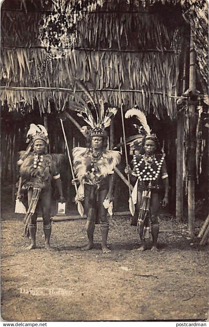 Malaysia - BORNEO - Dayak warriors - REAL PHOTO - Publ. unknown