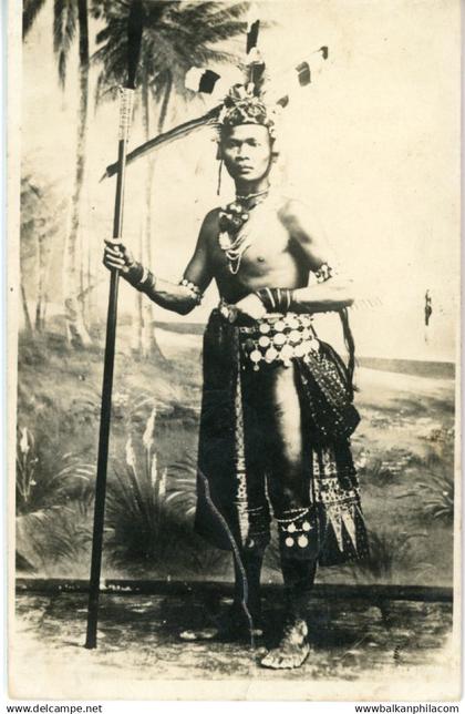 Malaysia Borneo Dayak Tribesman photocard