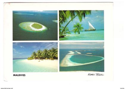 maldives male atoll carte 4 vues + timbre