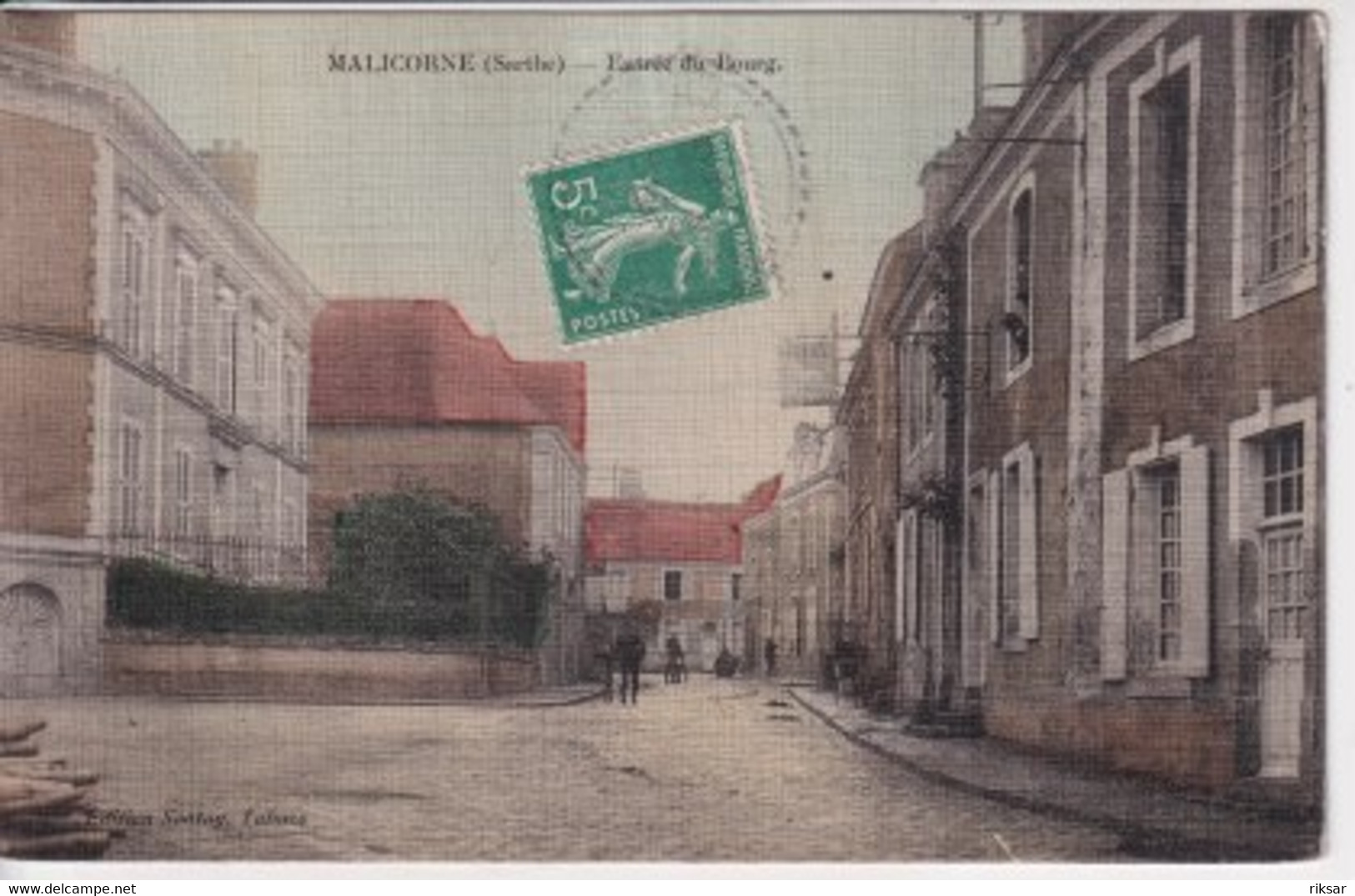 MALICORNE SUR SARTHE(CARTE EN COULEUR TOILEE)