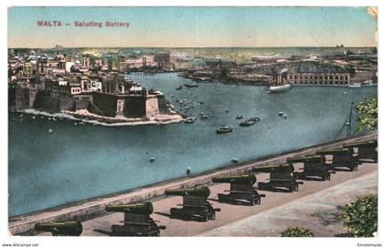 CPA- Carte Postale Malte Saluting Battery VM35570