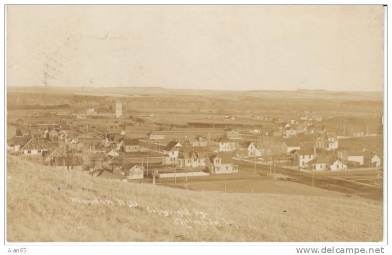 Mandan ND North Dakota, Mandan Panorama View, 1900s Vintage Real Photo Postcard