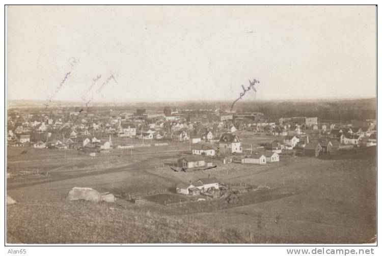 Mandan ND North Dakota, Mandan Panorama View, 1900s Vintage Real Photo Postcard