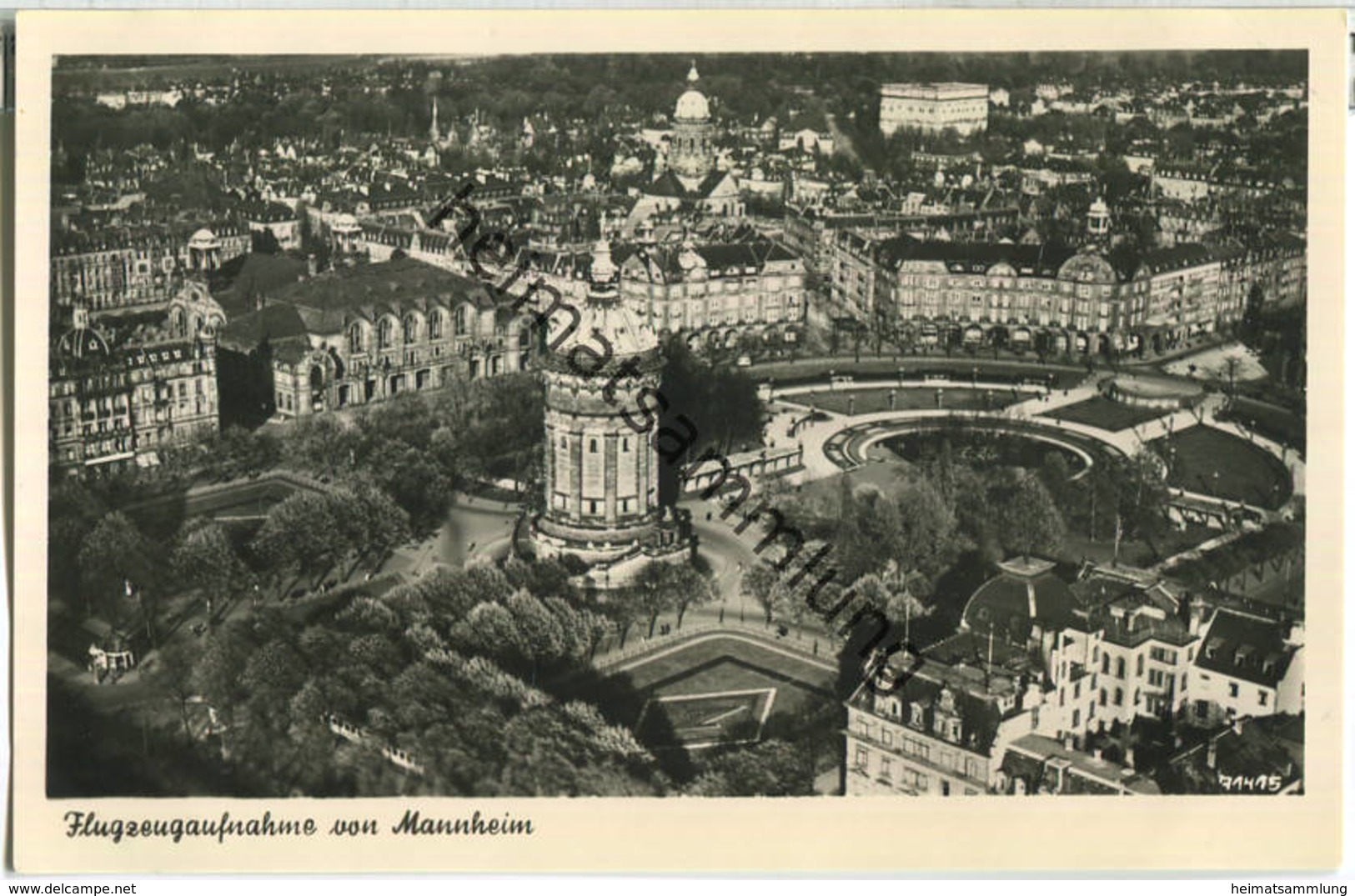 Mannheim - Foto-Ansichtskarte - Flugzeugaufnahme - Verlag Badisch-Pfälzische Flugbetrieb AG Mannheim